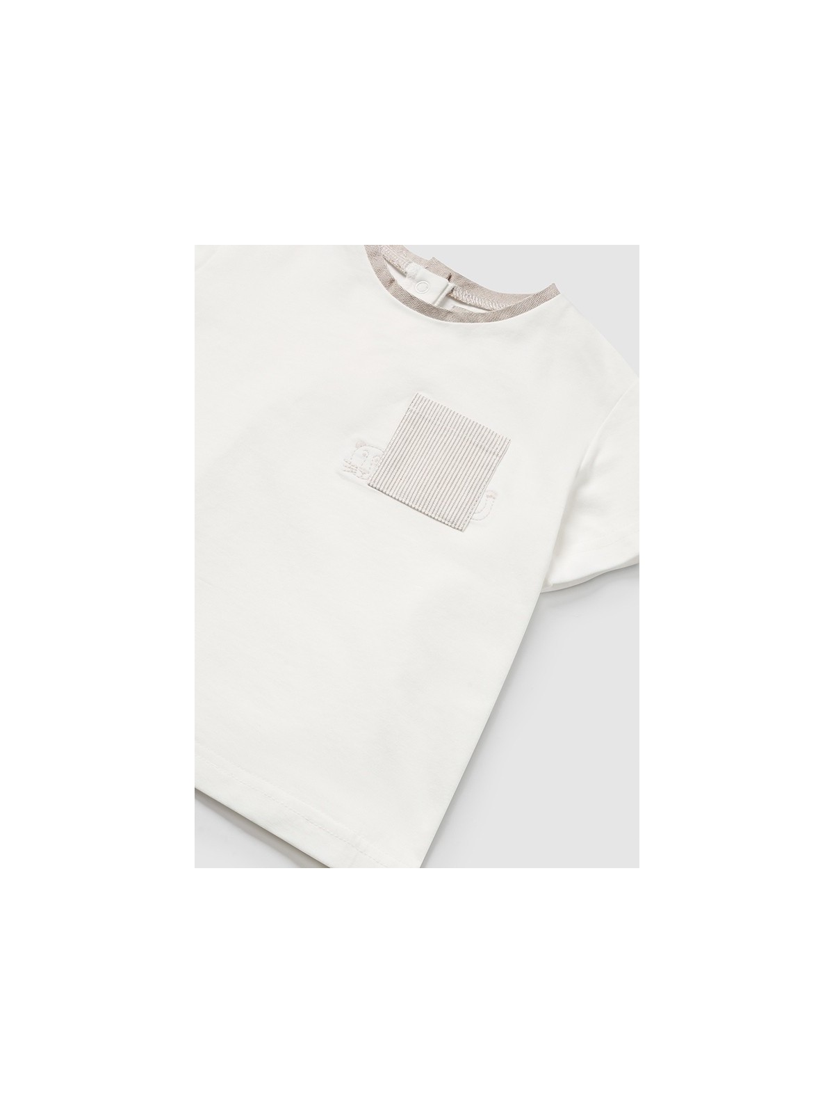 MAYORAL NEWBORN BLUZKA KOSZULKA T-SHIRT NA KRÓTKI RĘKAW DLA CHŁOPCA BEŻ KREM 1072/66