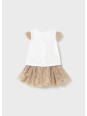 MAYORAL NEWBORN KOMPLET LETNI DLA DZIEWCZYNKI BLUZKA SPÓDNICZKA TIUL SERDUSZKA 1874/29