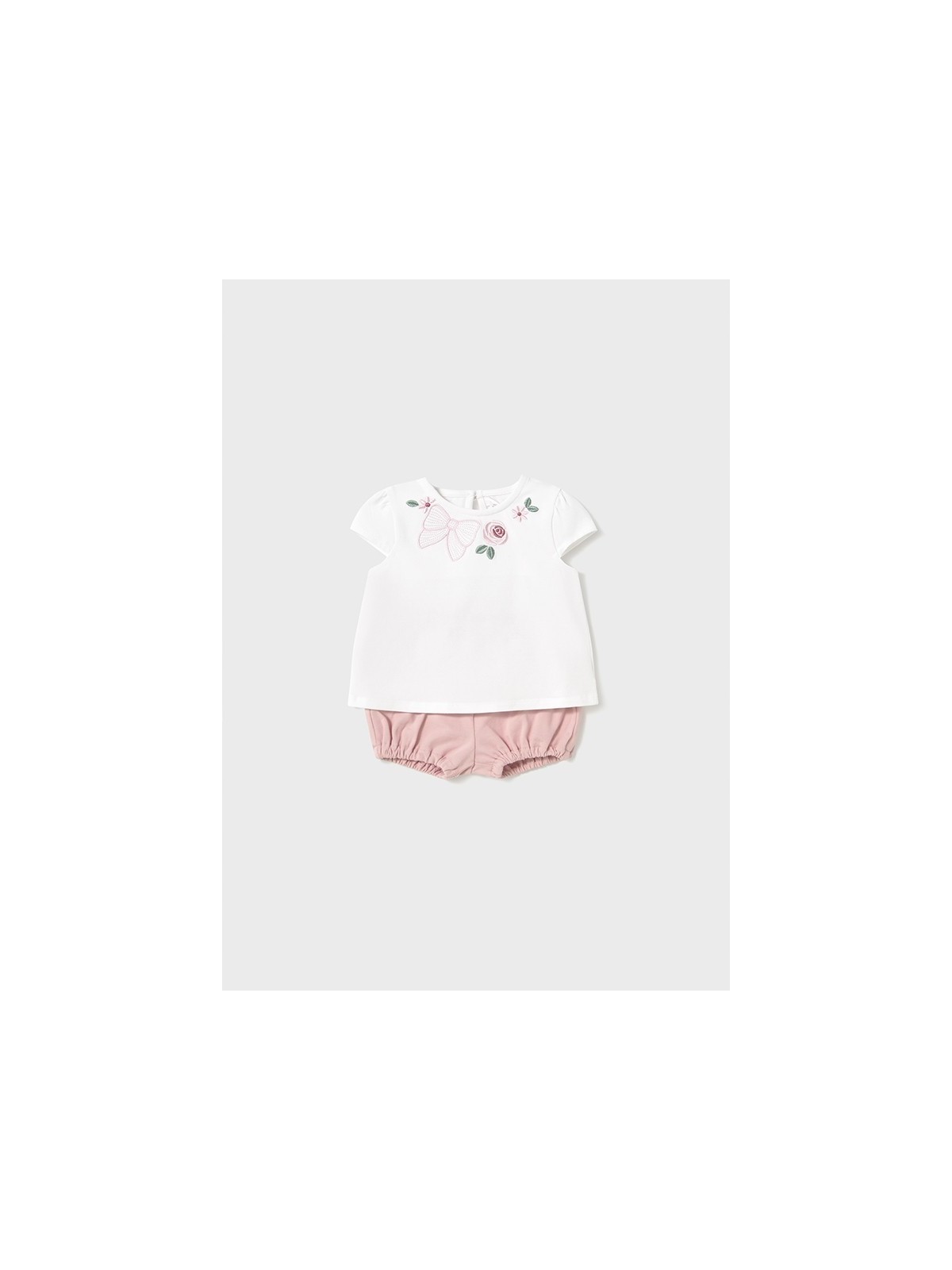 MAYORAL NEWBORN KOMPLET LETNI DLA DZIEWCZYNKI KOSZULKA PLUS SPODENKI 1663/27