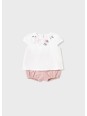 MAYORAL NEWBORN KOMPLET LETNI DLA DZIEWCZYNKI KOSZULKA PLUS SPODENKI 1663/27