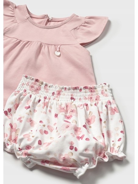 MAYORAL NEWBORN KOMPLET LETNI DLA DZIEWCZYNKI KOSZULKA PLUS SPODENKI 1663