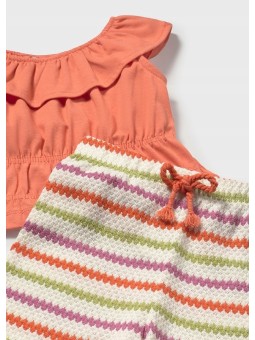 MAYORAL KOMPLET LETNI DLA DZIEWCZYNKI BLUZKA Z FALBANKĄ  I SPODNIE 1575/67