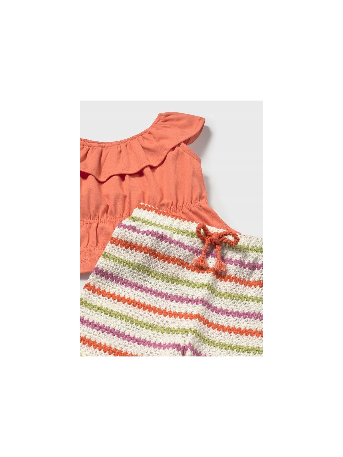 MAYORAL KOMPLET LETNI DLA DZIEWCZYNKI BLUZKA Z FALBANKĄ  I SPODNIE 1575/67