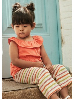 MAYORAL KOMPLET LETNI DLA DZIEWCZYNKI BLUZKA Z FALBANKĄ  I SPODNIE 1575/67