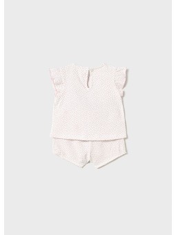 MAYORAL NEWBORN KOMPLET LETNI DLA DZIEWCZYNKI KOSZULKA PLUS SPODENKI 1671