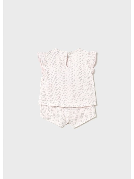 MAYORAL NEWBORN KOMPLET LETNI DLA DZIEWCZYNKI KOSZULKA PLUS SPODENKI 1671