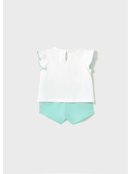 MAYORAL NEWBORN KOMPLET LETNI DLA DZIEWCZYNKI BLUZKA I SPODENKI 1671