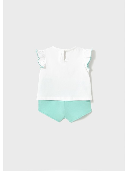 MAYORAL NEWBORN KOMPLET LETNI DLA DZIEWCZYNKI BLUZKA I SPODENKI 1671