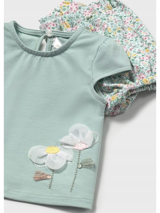 MAYORAL NEWBORN KOMPLET LETNI DLA DZIEWCZYNKI BLUZKA I SPODENKI 1663/26