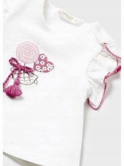 MAYORAL NEWBORN KOMPLET LETNI DLA DZIEWCZYNKI KOSZULKA LEGINSY OPASKA 1792/14