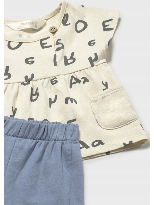 MAYORAL NEWBORN KOMPLET LETNI DLA DZIEWCZYNKI KOSZULKA PLUS SZORTY  KOMPLET010