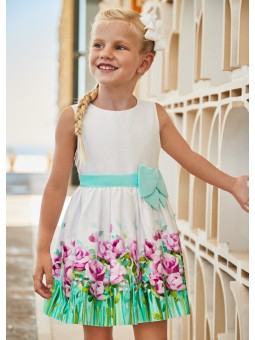 MAYORAL SUKIENKA DLA DZIEWCZYNKI WIZYTOWA KWIATY BAWEŁNIANA 3915 /91