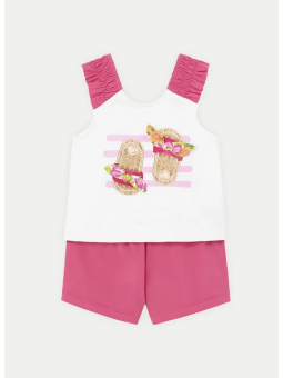 MAYORAL BABY KOMPLET LETNI DLA DZIEWCZYNKI KOSZULKA PLUS SPODENKI 1230