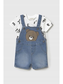 MAYORAL NEWBORN SPODENKI OGRODNICZKI DLA CHŁOPCA  PLUS BLUZKA 1622