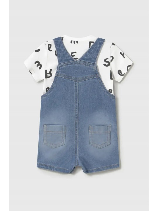 MAYORAL NEWBORN SPODENKI OGRODNICZKI DLA CHŁOPCA  PLUS BLUZKA 1622