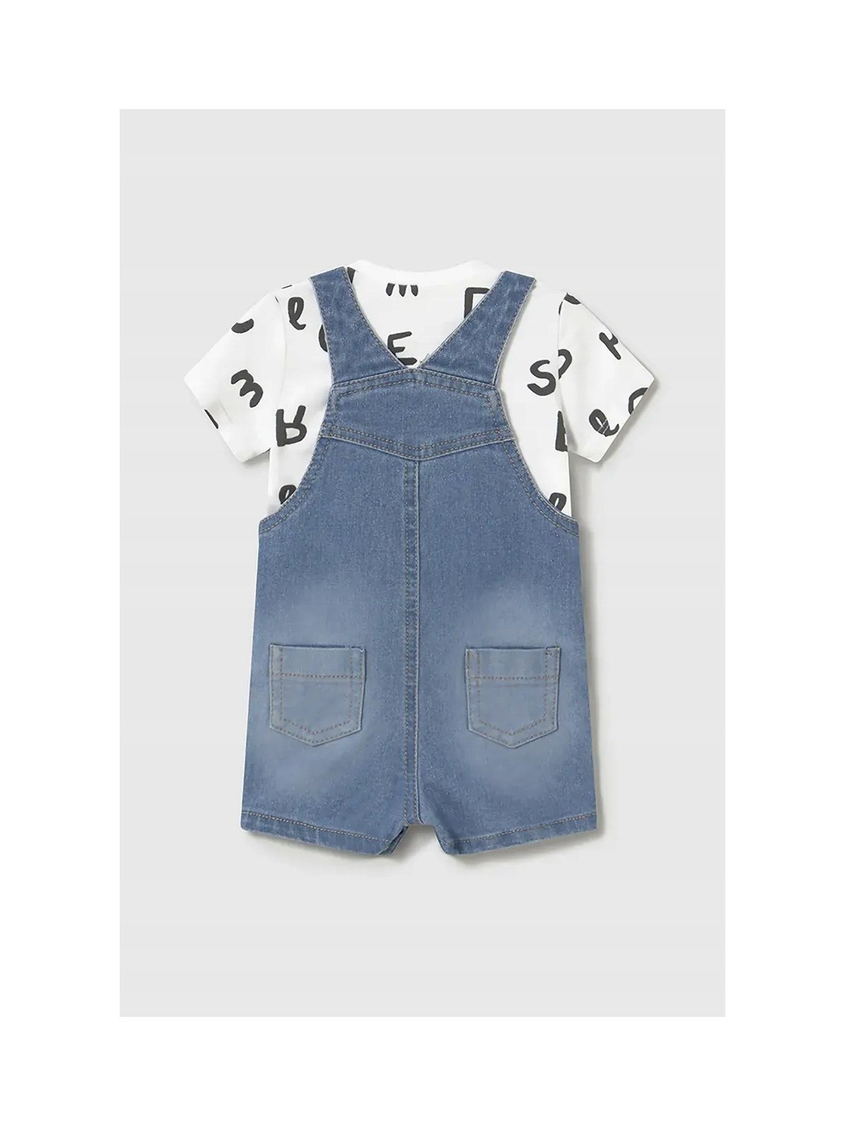 MAYORAL NEWBORN SPODENKI OGRODNICZKI DLA CHŁOPCA  PLUS BLUZKA 1622