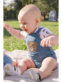 MAYORAL NEWBORN SPODENKI OGRODNICZKI DLA CHŁOPCA  PLUS BLUZKA 1622