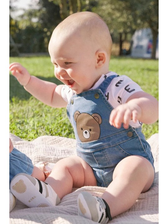 MAYORAL NEWBORN SPODENKI OGRODNICZKI DLA CHŁOPCA  PLUS BLUZKA 1622