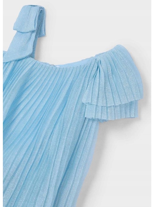 MAYORAL SUKIENKA WIZYTOWA DLA DZIEWCZYNKI PLISY BŁĘKIT 3912