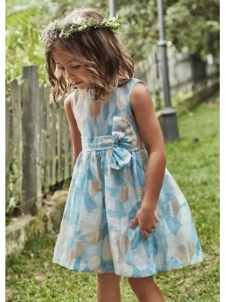 MAYORAL SUKIENKA WIZYTOWA DLA DZIEWCZYNKI BEŻ BŁĘKIT  3913