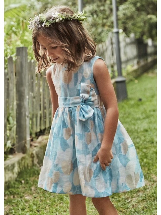 MAYORAL SUKIENKA WIZYTOWA DLA DZIEWCZYNKI BEŻ BŁĘKIT  3913