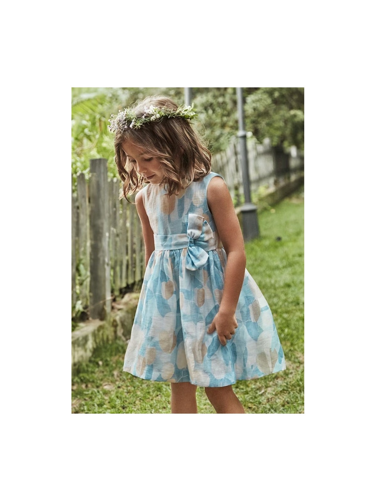 MAYORAL SUKIENKA WIZYTOWA DLA DZIEWCZYNKI BEŻ BŁĘKIT  3913