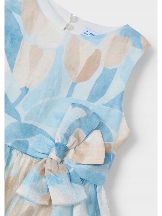 MAYORAL SUKIENKA WIZYTOWA DLA DZIEWCZYNKI BEŻ BŁĘKIT  3913