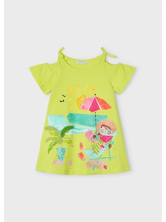 MAYORAL SUKIENKA LETNIA  DLA DZIEWCZYNKI Z WYCIECIĘM NA RĘKAWACH 3963/54