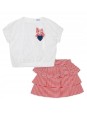 MAYORAL KOMPLET DLA DZIEWCZYNKI BLUZKA SPÓDNICZKA W PASECZKI 3960/28