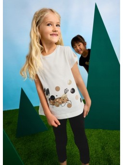 MAYORAL KOMPLET DLA DZIEWCZYNKI KOSZULKA NA KRÓTKI RĘKAW LEGINSY 3706/64