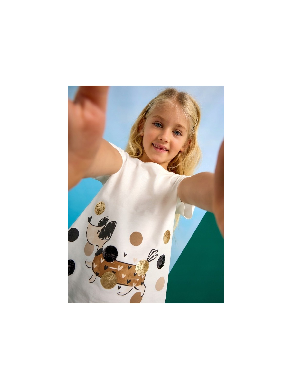 MAYORAL KOMPLET DLA DZIEWCZYNKI KOSZULKA NA KRÓTKI RĘKAW LEGINSY 3706/64