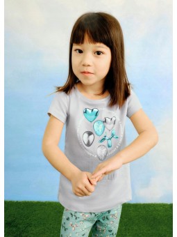 MAYORAL KOSZULKA NA KRÓTKI RĘKAW DLA DZIEWCZYNKI SZARA 3014/30