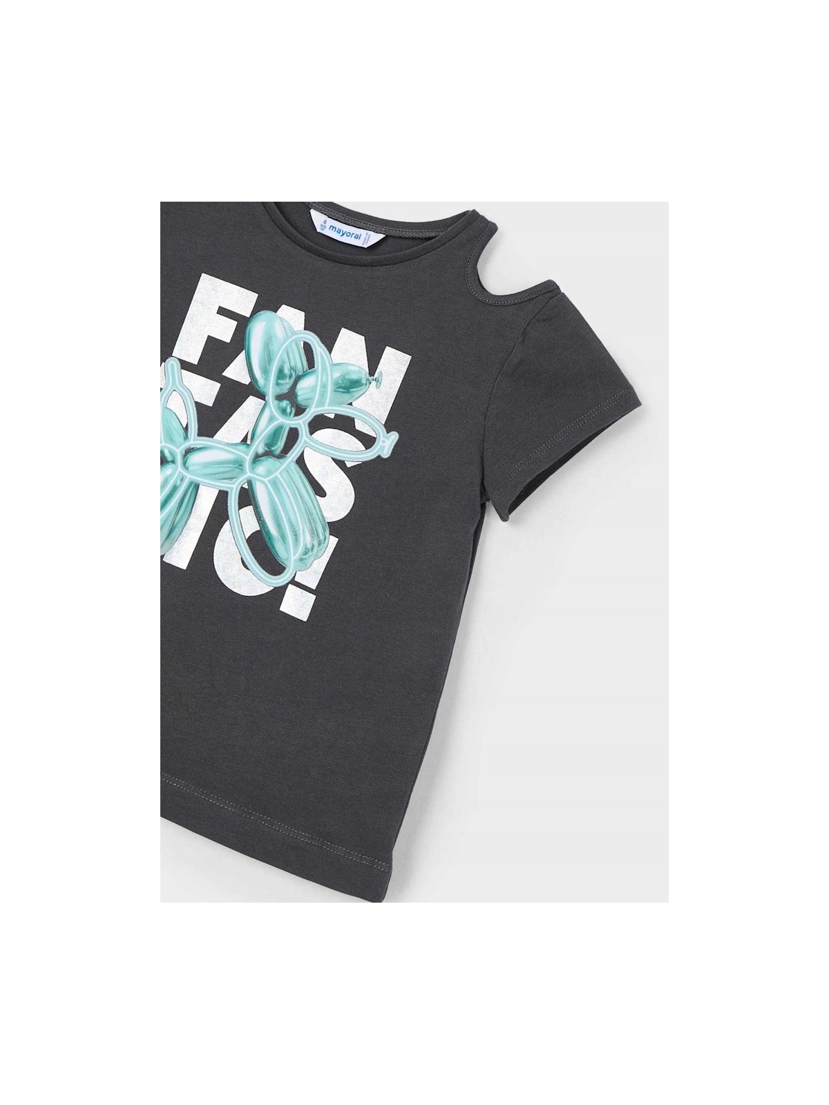 MAYORAL KOSZULKA NA KRÓTKI RĘKAW DLA DZIEWCZYNKI GRAFIT 3056/23