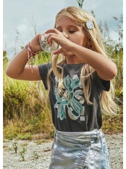 MAYORAL KOSZULKA NA KRÓTKI RĘKAW DLA DZIEWCZYNKI GRAFIT 3056/23