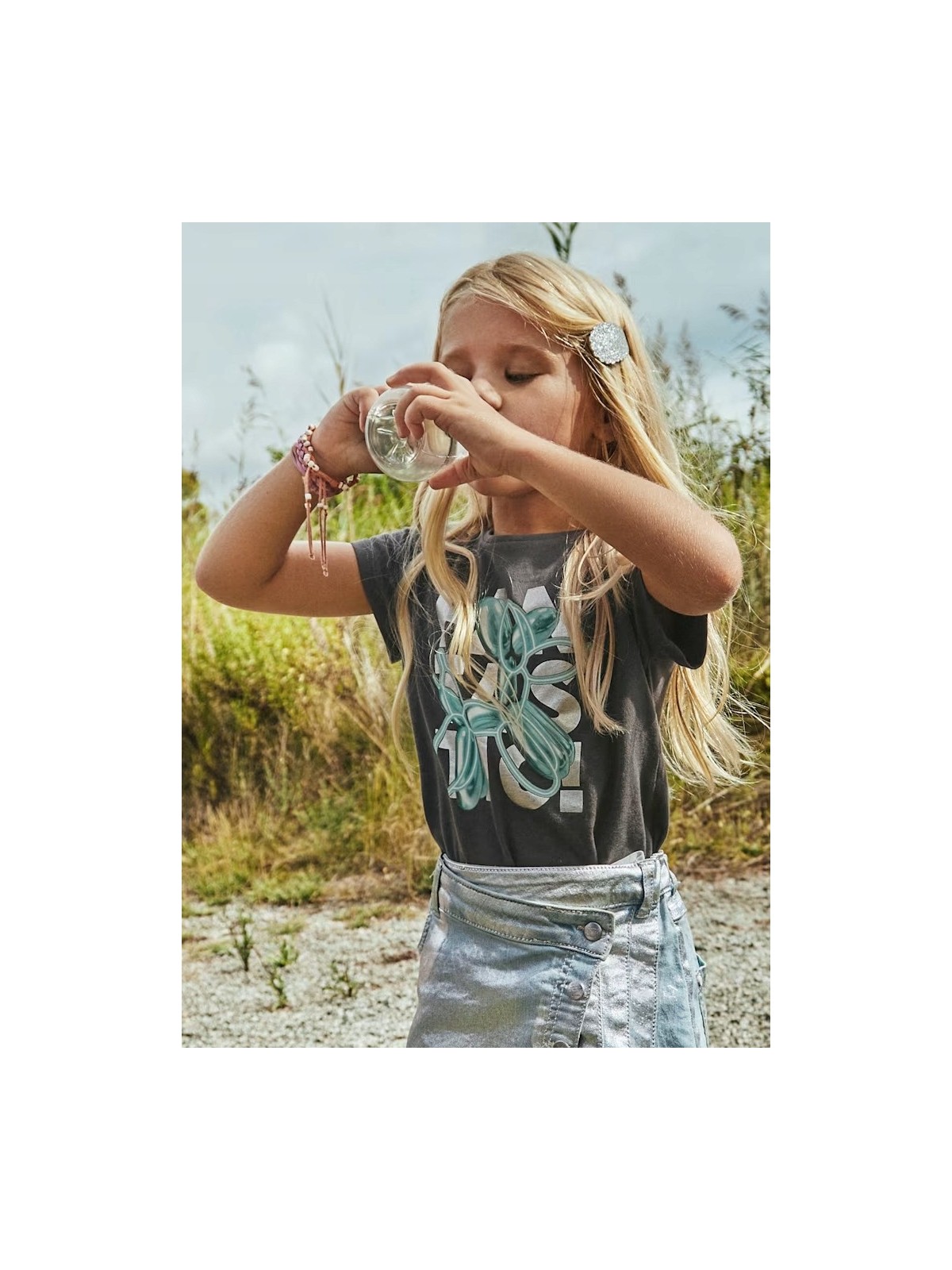 MAYORAL KOSZULKA NA KRÓTKI RĘKAW DLA DZIEWCZYNKI GRAFIT 3056/23