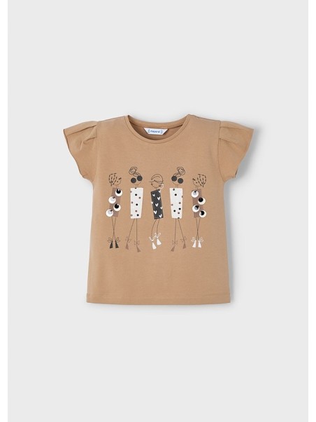 MAYORAL KOSZULKA NA KRÓTKI RĘKAW DLA DZIEWCZYNKI BRĄZ 3015/38