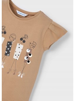 MAYORAL KOSZULKA NA KRÓTKI RĘKAW DLA DZIEWCZYNKI BRĄZ 3015/38