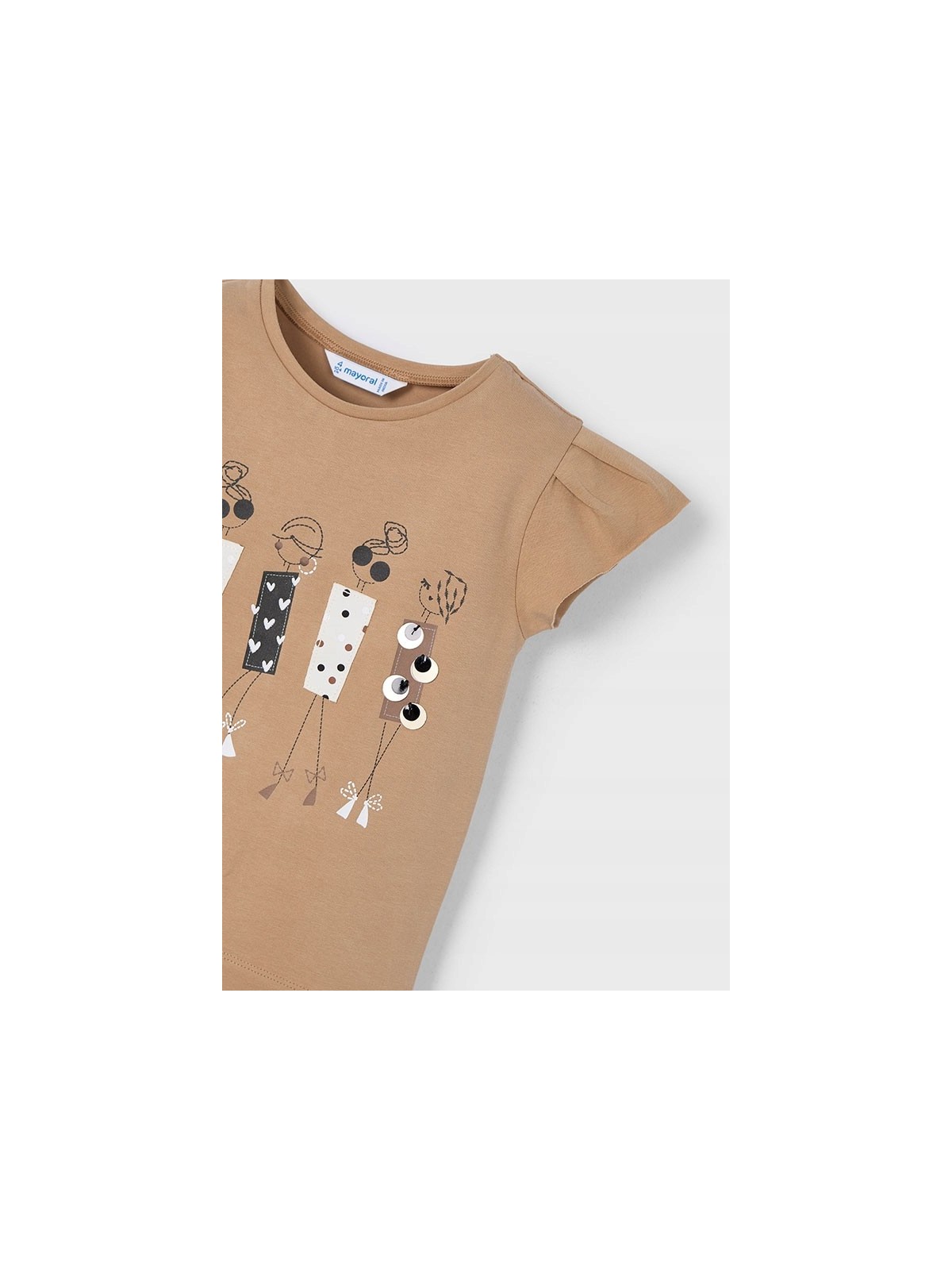 MAYORAL KOSZULKA NA KRÓTKI RĘKAW DLA DZIEWCZYNKI BRĄZ 3015/38