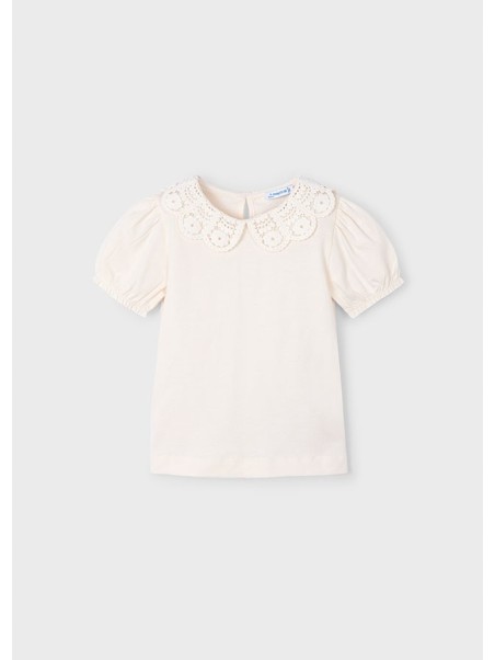 MAYORAL KOSZULKA NA KRÓTKI RĘKAW Z KOŁNIERZYKIEM DLA DZIEWCZYNKI 3055/19