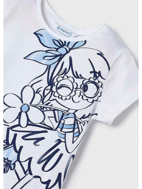 MAYORAL BLUZKA T-SHIRT KOSZULKA NA KRÓTKI RĘKAW DLA DZIEWCZYNKI 3090/51