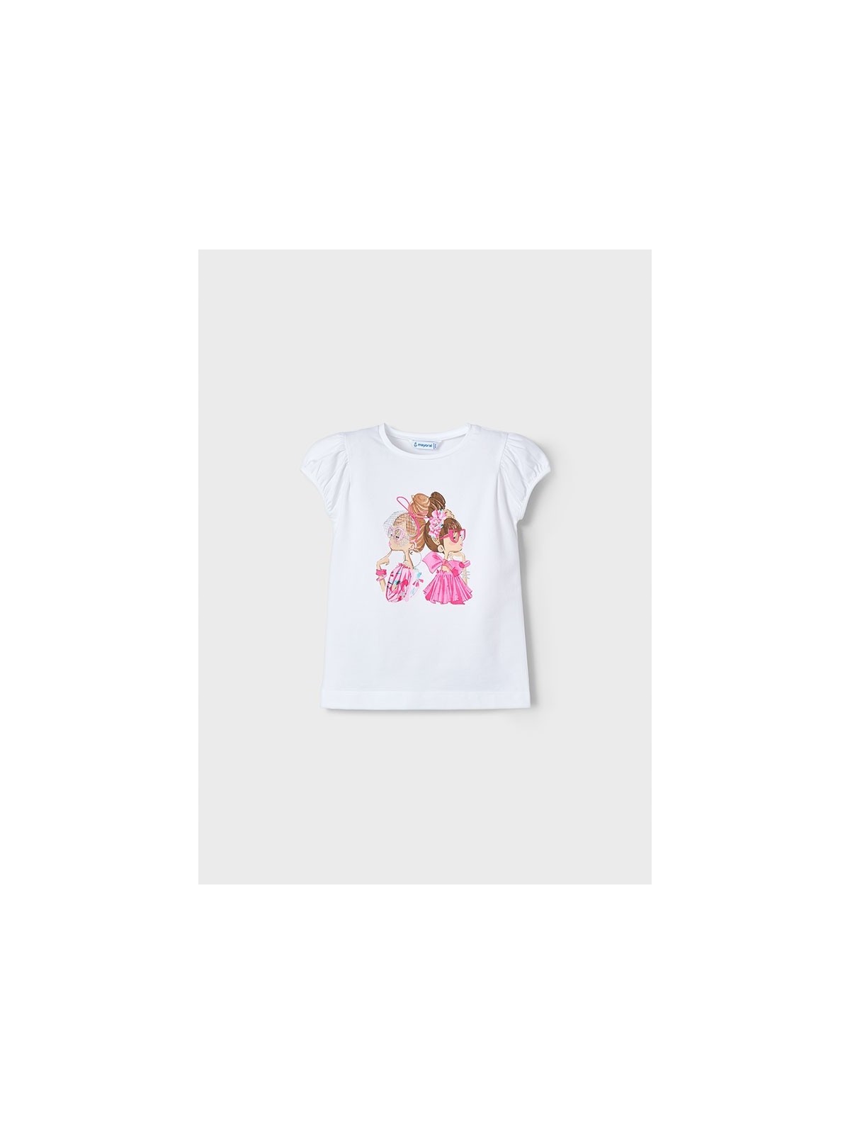 MAYORAL KOSZULKA NA KRÓTKI RĘKAW DLA DZIEWCZYNKI BIAŁA 3003/60