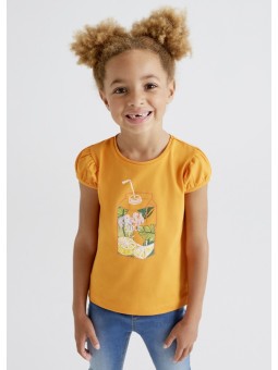 MAYORAL KOSZULKA NA KRÓTKI RĘKAW DLA DZIEWCZYNKI POMARŃCZ 3047/71