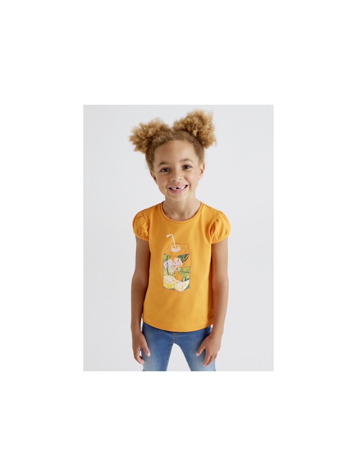 MAYORAL KOSZULKA NA KRÓTKI RĘKAW DLA DZIEWCZYNKI POMARŃCZ 3047/71