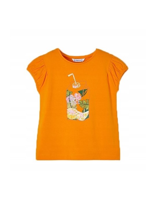 MAYORAL KOSZULKA NA KRÓTKI RĘKAW DLA DZIEWCZYNKI POMARŃCZ 3047/71