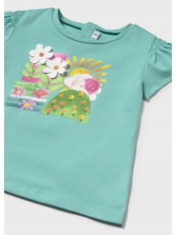 MAYORAL KOSZULKA NA KRÓTKI RĘKAW DLA DZIEWCZYNKI TURKUS 1049/73