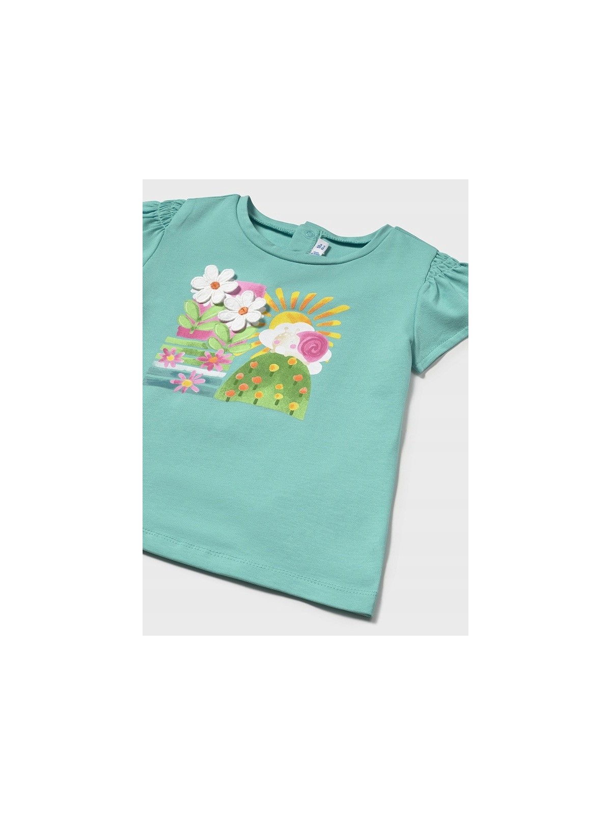 MAYORAL KOSZULKA NA KRÓTKI RĘKAW DLA DZIEWCZYNKI TURKUS 1049/73