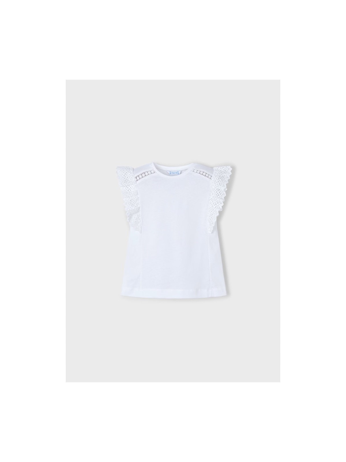 MAYORAL KOSZULKA T-SHIRT BLUZKA NA KRÓTKI RĘKAW DLA DZIEWCZYNKI BIAŁA  3010