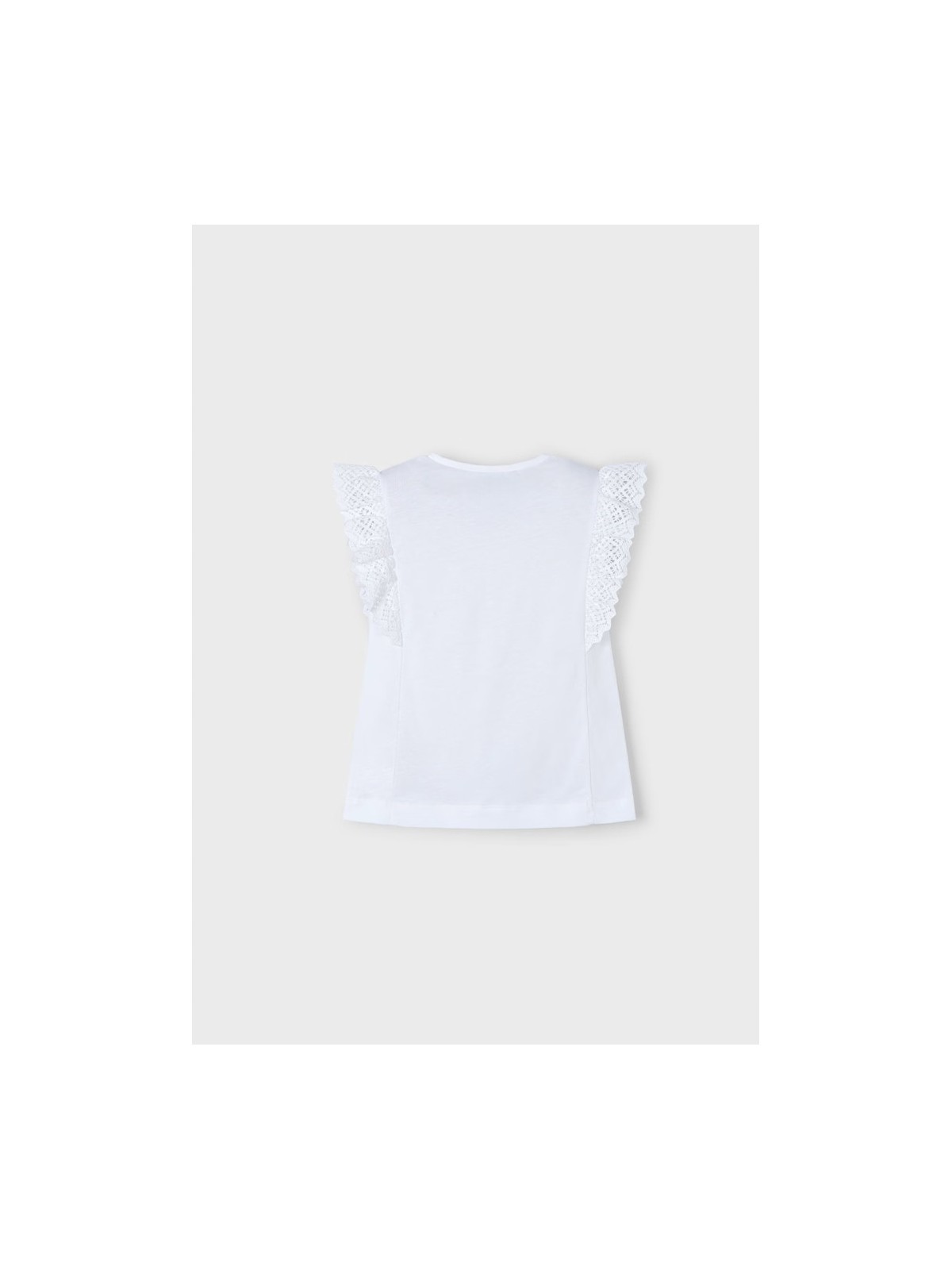 MAYORAL KOSZULKA T-SHIRT BLUZKA NA KRÓTKI RĘKAW DLA DZIEWCZYNKI BIAŁA  3010