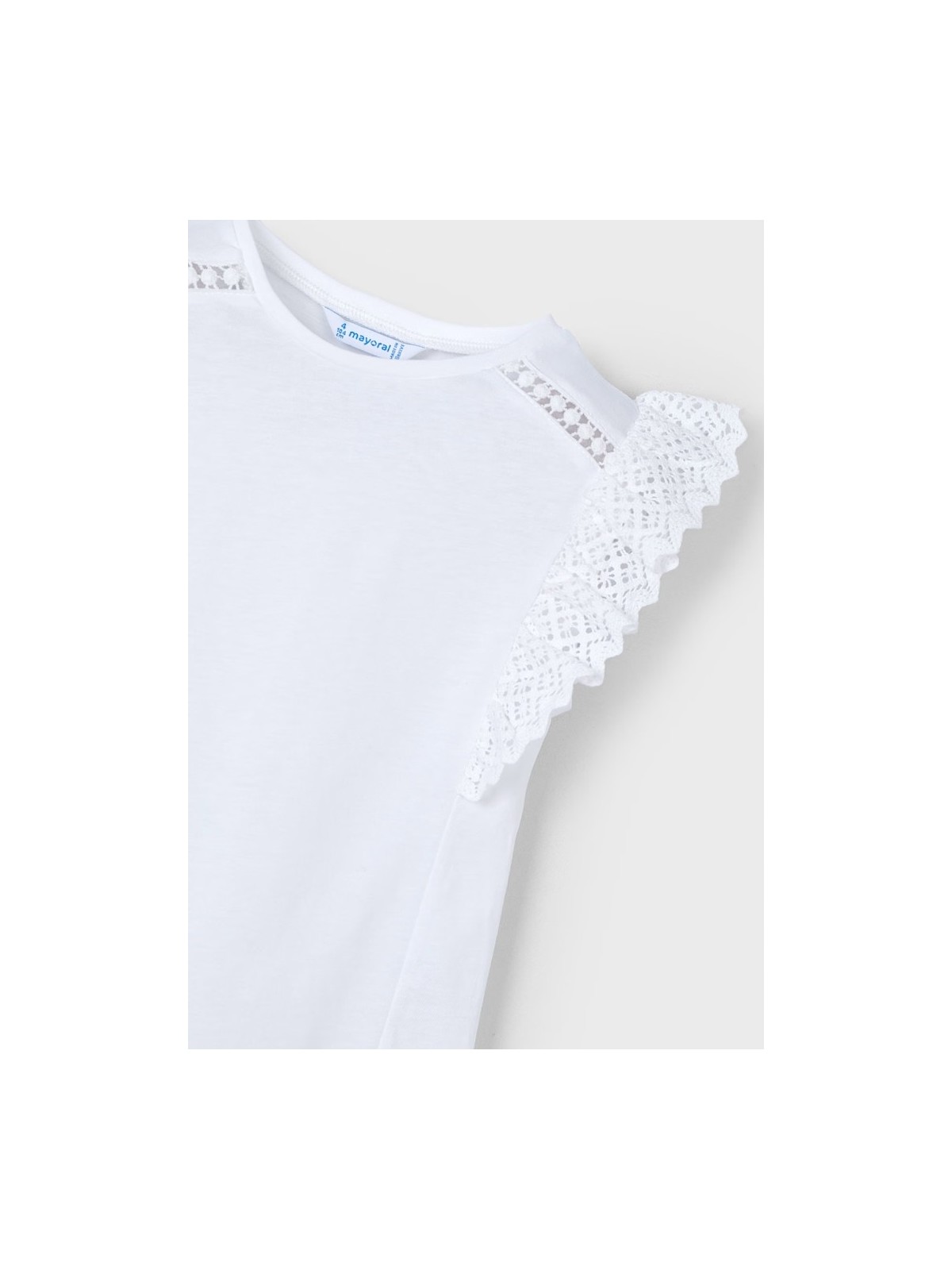 MAYORAL KOSZULKA T-SHIRT BLUZKA NA KRÓTKI RĘKAW DLA DZIEWCZYNKI BIAŁA  3010