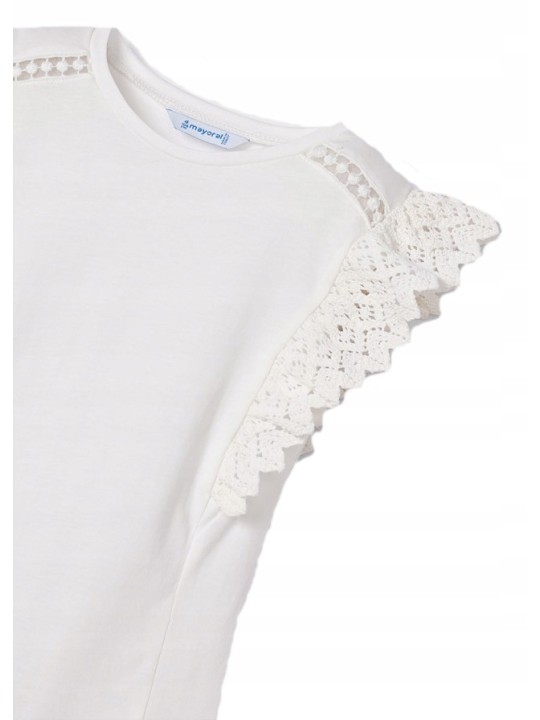 kopia MAYORAL KOSZULKA T-SHIRT BLUZKA NA KRÓTKI RĘKAW DLA DZIEWCZYNKI KREM 3061/69